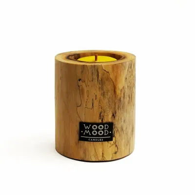 Bougies - UBUD Original – Bougie Rechargeable en Bois Naturel Faite Main - WOOD MOOD | :DODOMOOM