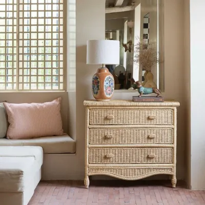 Chests of drawers - ELISABETH NATURAL RATTAN DRESSER - MAHE HOMEWARE