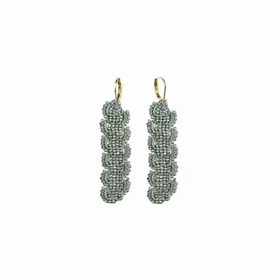 Jewelry - DESIGNER EARRINGS, WIRE AND METALLIC BEADS, BARK MODEL - KARAWAN AUTHENTIC
