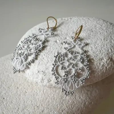 Jewelry - LACE EARRINGS, HANDMADE, TREE PATTERN - KARAWAN AUTHENTIC