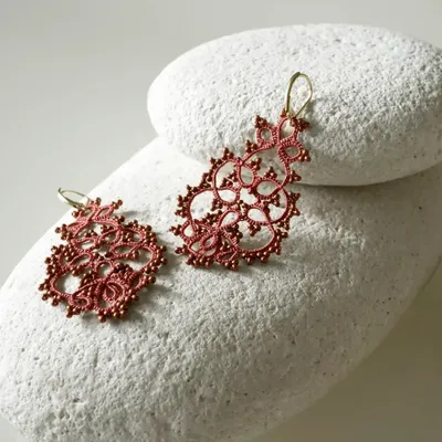 Jewelry - LACE EARRINGS, HANDMADE, TREE PATTERN - KARAWAN AUTHENTIC