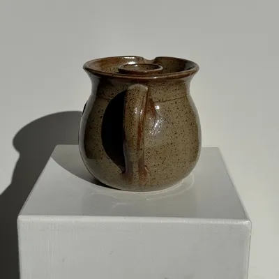 Carafes - Carafe en grès à rosé à compartiment vintage artisanale H14 D3.5 - OFFICE OBJETS