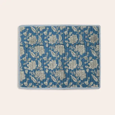 Sets de table - Set de table matelassé RANG Light Blue - JAMINI BY USHA BORA