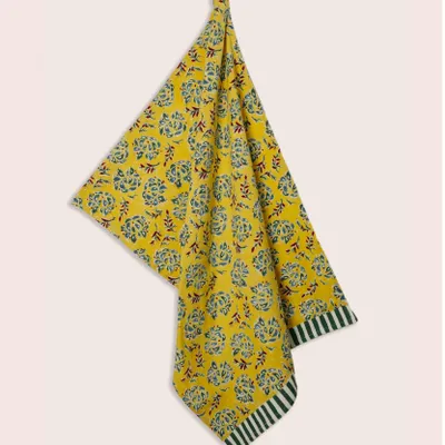 Dish towels - RANG Yellow Kitchen Towel - JAMINI BY USHA BORA