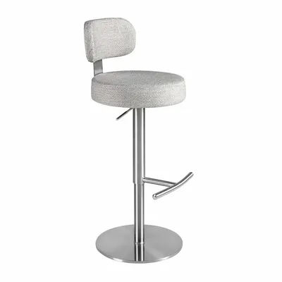 Tabourets - Tabouret pivotant en tissu gris clair marbré - ANGEL CERDÁ