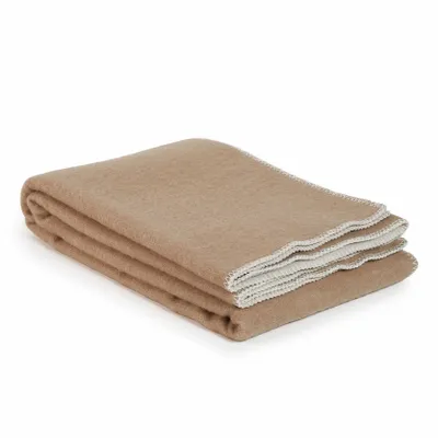 Linge de lit - Plaid de lit en laine CAMEL - simple - MOST-BLANKETS