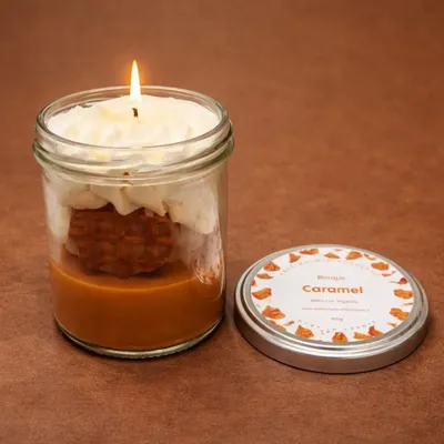 Gifts - Crumble Candle - Caramel - 135g - Vegetable Wax - COSMÉTIQUES DE QUIBERON