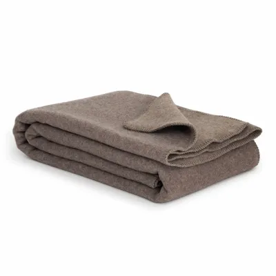 Linge de lit - Couverture de lit en laine mérinos BROWNY - simple - marron - MOST-BLANKETS