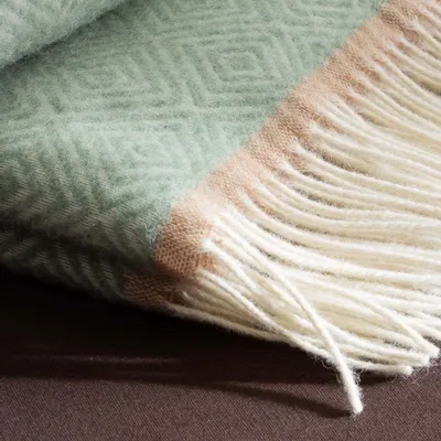 Throw blankets - Wool throw blanket VENEZIA Mint - MOST-BLANKETS