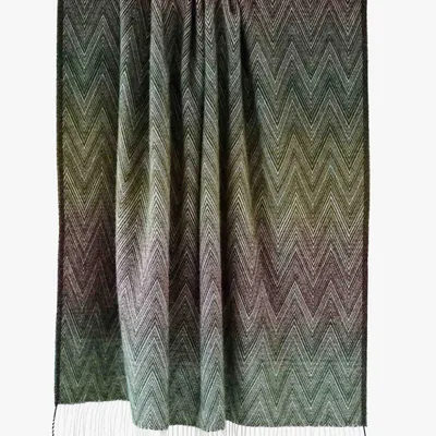 Throw blankets - Wool throw blanket MISSONI Foresta - multi-colored green - MOST-BLANKETS