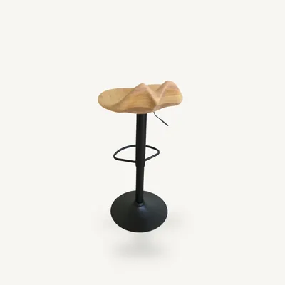 Chairs - Lyra | Sculpted Bar Chair | European Oak Wood - NEXART