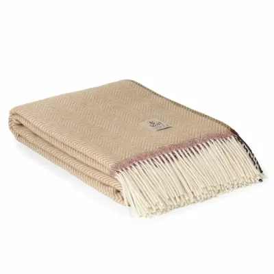 Throw blankets - Wool throw blanket Denver Crema - MOST-BLANKETS