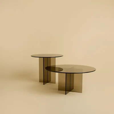Tables basses - Table d'appoint en verre bronze Amami - LEBANTO