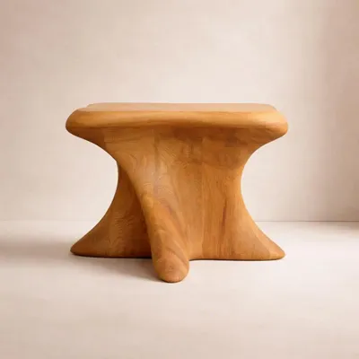 Stools - Harmonia | Sculpted Exclusive Stool | European Oak Wood - NEXART
