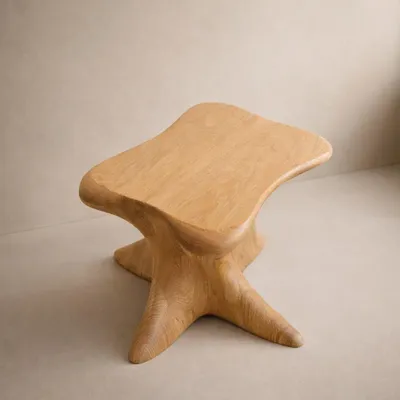 Stools - Harmonia | Sculpted Exclusive Stool | European Oak Wood - NEXART