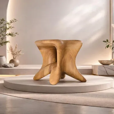 Tabourets - Aura | Tabouret Sculpté Exclusif | Chêne Européen Massif - NEXART