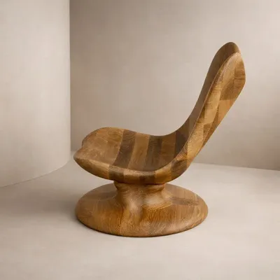 Lounge chairs - Athena| Sculpted Exclusive Lounge Chair | European Oak Wood - NEXART