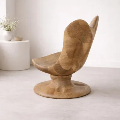 Chaises longues - Athena | Fauteuil Lounge Sculpté Exclusif | Chêne Européen Massif - NEXART