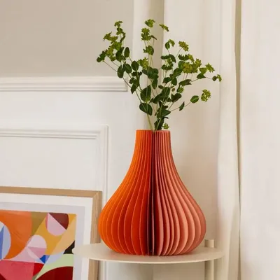 Floral decoration - Orange 'Yuki' vase paper - REMEMBER
