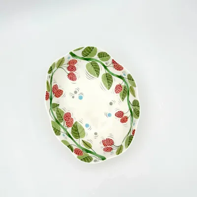 Platter and bowls - Raspberry Cloud Bowl - GLAZARA