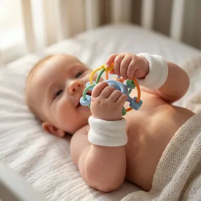 Childcare  accessories - SILICONE: TEETHING RING - LILAC STAR - ULYSSE COULEURS D'ENFANCE