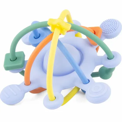 Childcare  accessories - SILICONE: TEETHING RING - LILAC STAR - ULYSSE COULEURS D'ENFANCE