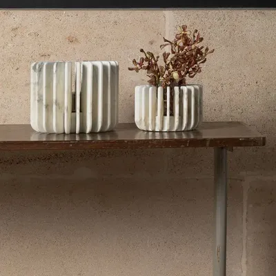 Objets design - Vase pour fleur en marbre ORION PHOTOPHORE - OOUMM