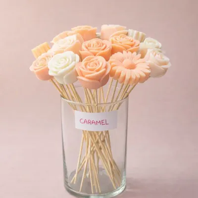 Gifts - Wax flower - Caramel - Vegetable wax - COSMÉTIQUES DE QUIBERON