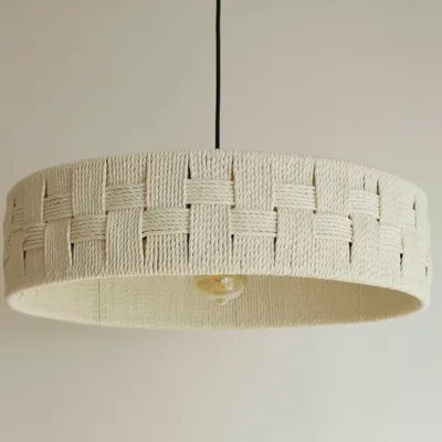 Objets design - TRAMAS. Lampe de plafond en coton texturé tissé - MONA PIGLIACAMPO . ATELIER SOL DE MAYO