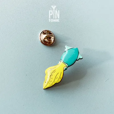 Jewelry - Cuttlefish Wooden Lapel Pin - PINTONIK