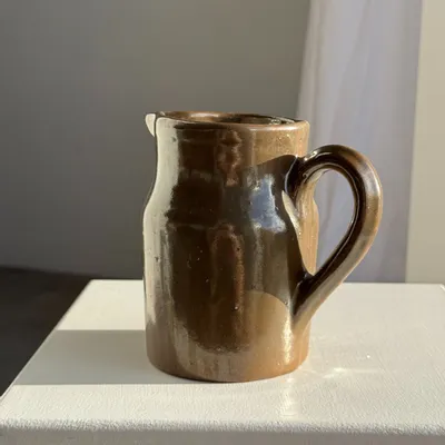 Carafes - Small cylindrical pitcher in vintage shiny stoneware H15 - OFFICE OBJETS