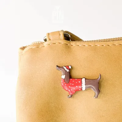 Broches - Pin en bois Teckel festif - PINTONIK