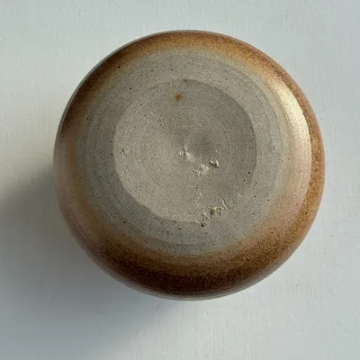 Garbage cans - Small pot, vintage speckled brown stoneware table trash can H11 D13.5 - OFFICE OBJETS