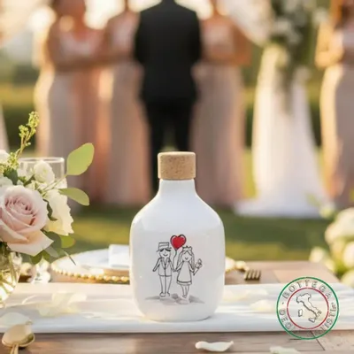 Food storage - Personalized ceramic oil bottle - BOTTEGA DEGLI ARTISTI