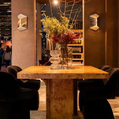 Tables for hotels - Burl Rectangular Dining Table in Poplar Burl wood, made in Portugal - DUISTT