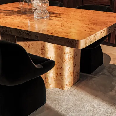 Tables for hotels - Burl Table - Dining Table in Poplar Burl - DUISTT