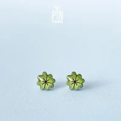 Bijoux - Clous d'oreilles en forme de trèfle à quatre feuilles - PINTONIK