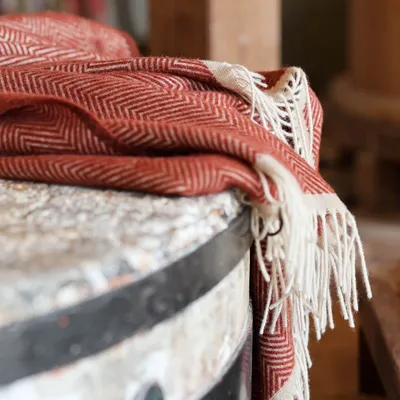 Throw blankets - Wool throw blanket Denver Terra - MOST-BLANKETS