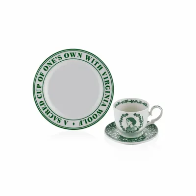 Mugs - Heritage Collection Green Porcelain Tea Cup Set (Set of 6) - SOMNIA ATELIER