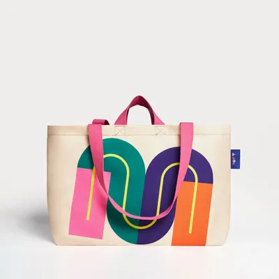 Bags and totes - Cream & Indigo Canvas Tote Bag - ROOT