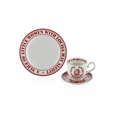 Mugs - Heritage Collection Red Porcelain Tea Cup Set (Set of 6) - SOMNIA ATELIER