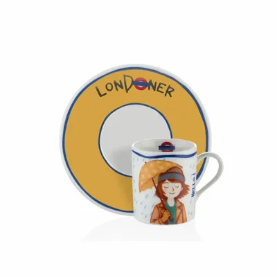 Mugs - Cosmopolitan Collection Porcelain Coffee Cup Set (Set of 4) - SOMNIA ATELIER