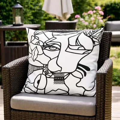 Tissus pour extérieurs - Coussin d'extérieur White Koseka 60 x 60 - Design by BRASS - ARTDECORIS