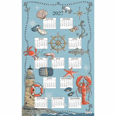 Tea towel - La Criée 2027 Calendar Tea Towel - BEAUVILLÉ