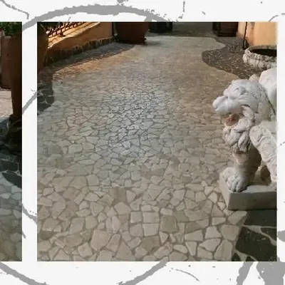 Terraces - TIGRATO Tumbled Crazy Paving - 1 cm - SENINI STONE  -NATURAL STONE MADE IN ITALY-