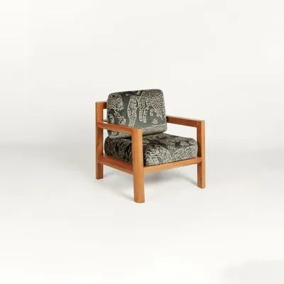 Chaises longues - IAM_Lounge Structure chêne massif + Tissu d’ameublement Naturel + Tissu sur mesure - ARBORE BY CAREL WOODWORKS