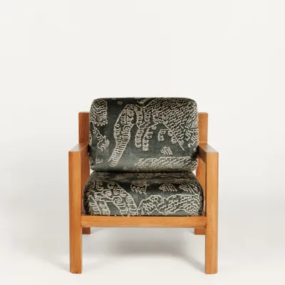 Chaises longues - IAM_Lounge Structure chêne massif + Tissu d’ameublement Naturel + Tissu sur mesure - ARBORE BY CAREL WOODWORKS