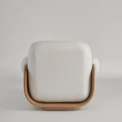 Lounge chairs - Cannoli Lounge Chair Wood Frame + Upholstery Natural (frame) + Custom Fabric - ARBORE BY CAREL WOODWORKS