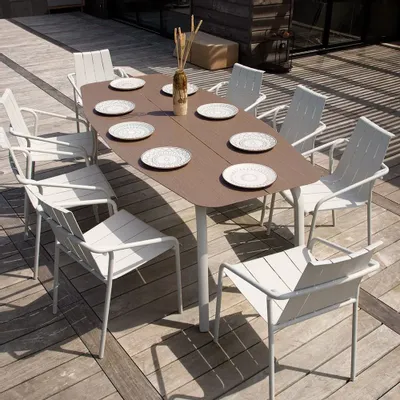 Cuisines de jardin - Fleole Table repas aluminium - EZEÏS