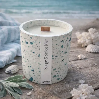 Candles - Terrazzo Candle — Sage and Sea Salt - MIMPI